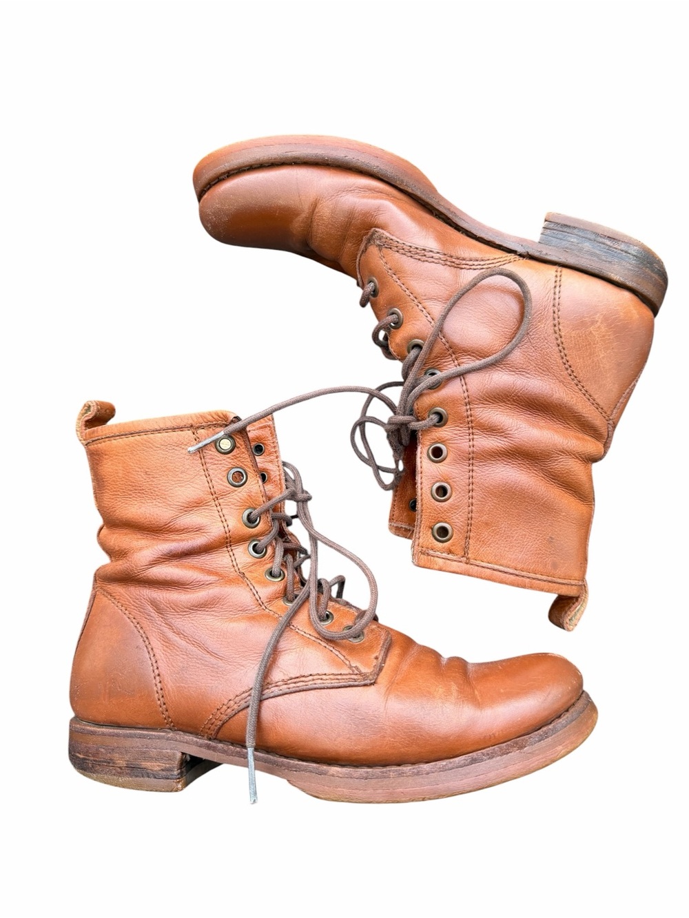 Frye Men's Cognac Leather Lace-Up Boots